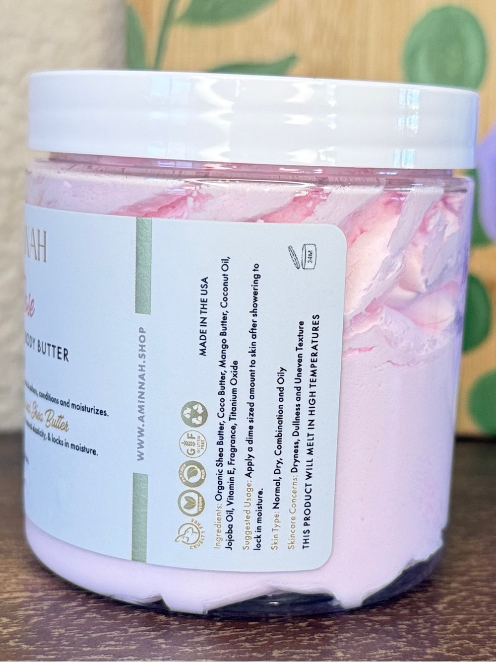 Aminnah Rose Whipped Body Butter, 8 oz - Picture 3 of 7